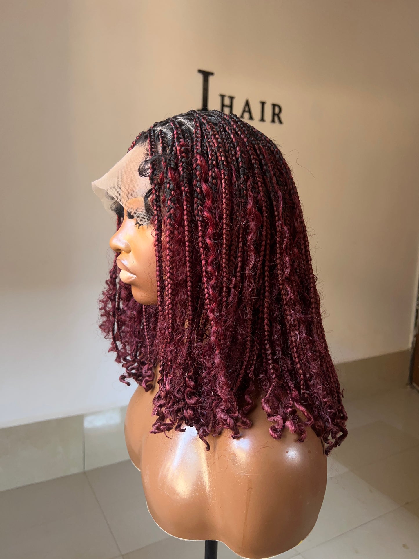 Burgundy Boho Braids.